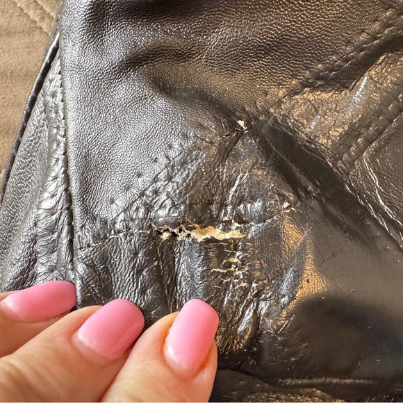 Diamond Plate Genuine Buffalo Leather Jacket Classic Motorcycle Women’s Small - Picture 10 of 15